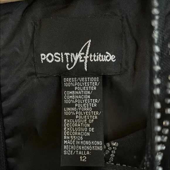 FORMAL BLACK DRESS WITH BEADED TOP SIZE 12 - Picture 4 of 4